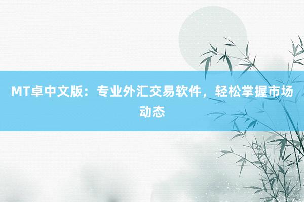 MT卓中文版：专业外汇交易软件，轻松掌握市场动态