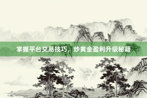 掌握平台交易技巧，炒黄金盈利升级秘籍